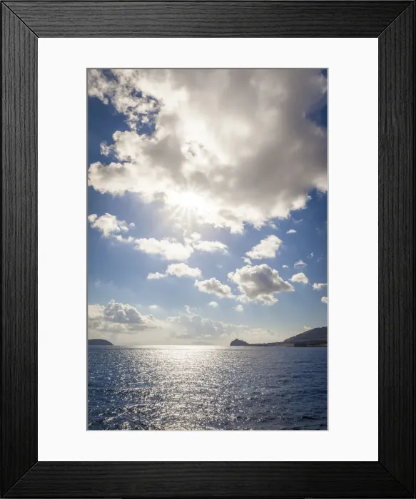 Framed Print : Azure sea in the sun in front of Ischia, Ischia Island, Gulf of Naples, Campania, Italy