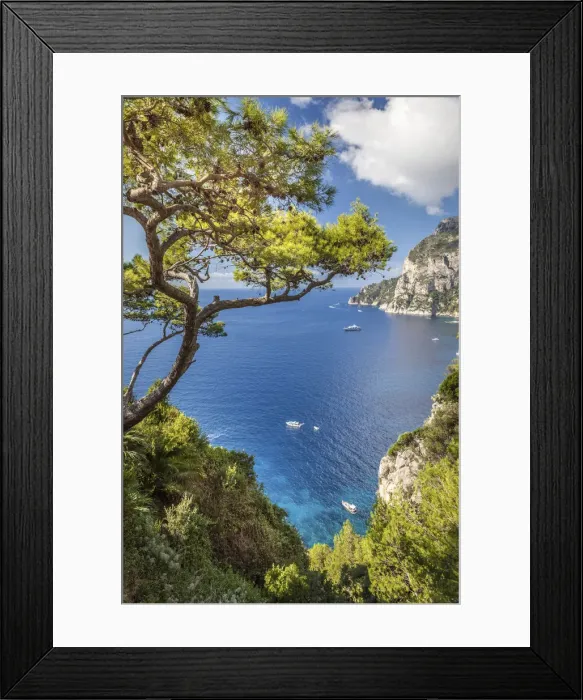 Framed Print : View to Punta de Masullo, Capri Island, Gulf of Naples, Campania, Italy Framed Print : View to Punta de Masullo, Capri Island, Gulf of Naples, Campania, Italy