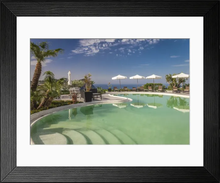 Framed Print : Pool with umbrellas in Forio, Ischia Island, Gulf of Naples, Campania, Italy Framed Print : Pool with umbrellas in Forio, Ischia Island, Gulf of Naples, Campania, Italy
