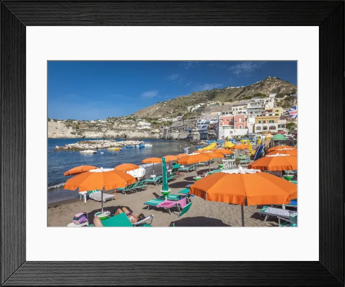 Framed Print : Bathing beach of Sant Angelo, Ischia Island, Gulf of Naples, Campania, Italy Framed Print : Bathing beach of Sant Angelo, Ischia Island, Gulf of Naples, Campania, Italy