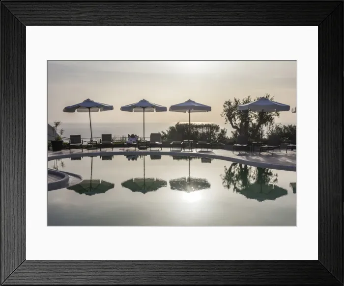 Framed Print : Pool with umbrellas in Forio, Ischia Island, Gulf of Naples, Campania, Italy Framed Print : Pool with umbrellas in Forio, Ischia Island, Gulf of Naples, Campania, Italy