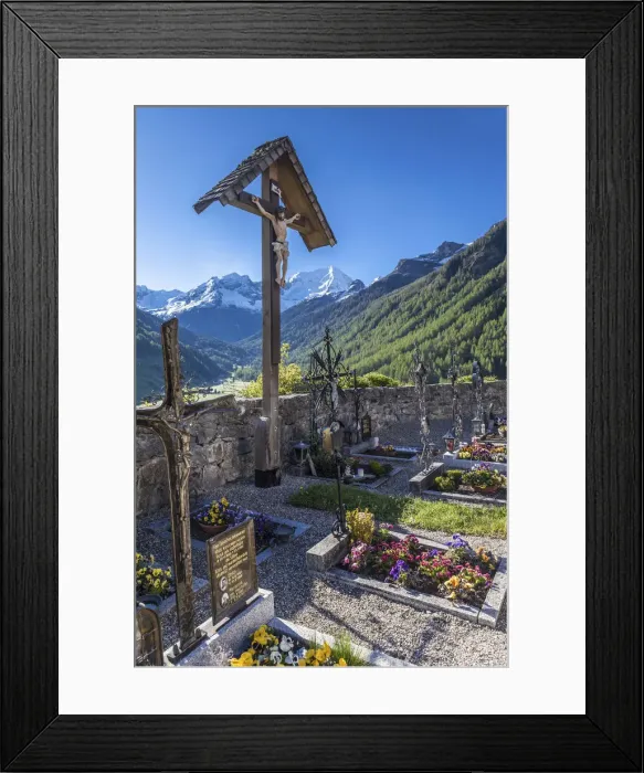 Framed Print : Cemetery of Rein in Taufers, Reintal, South Tyrol, Italy Framed Print : Cemetery of Rein in Taufers, Reintal, South Tyrol, Italy