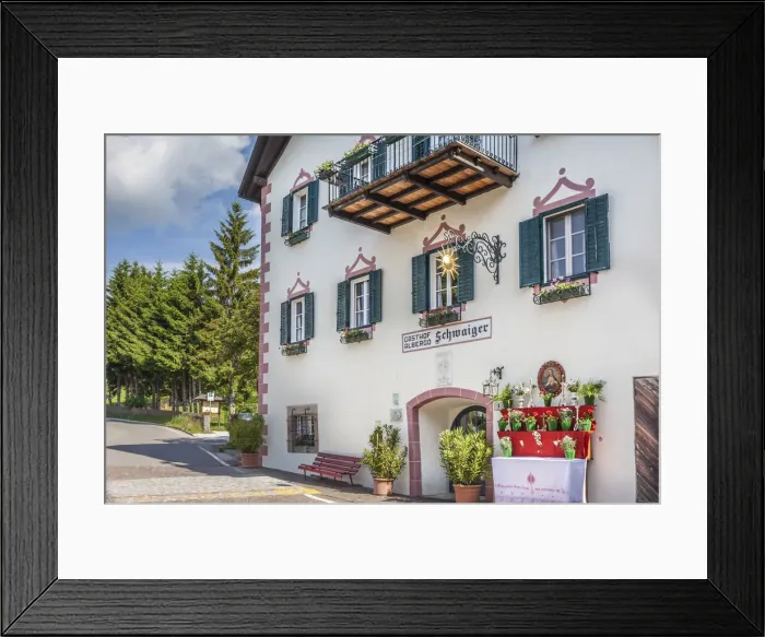 Framed Print : Historic inn in Lengstein am Ritten, South Tyrol, Italy Framed Print : Historic inn in Lengstein am Ritten, South Tyrol, Italy