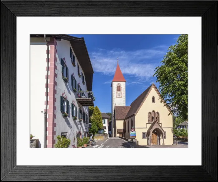 Framed Print : Church of Saint Ottilie (from 1177) in Lengstein am Ritten, South Tyrol, Italy