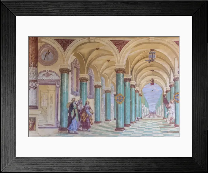 Framed Print : Wall painting in the Holy Cross Church of Saben Abbey above Klausen, South Tyrol, Italy Framed Print : Wall painting in the Holy Cross Church of Saben Abbey above Klausen, South Tyrol, Italy
