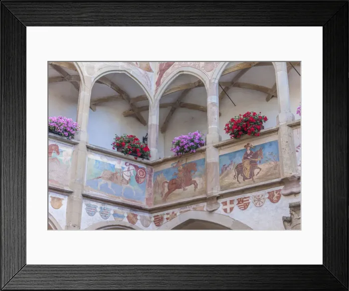 Framed Print : Inner courtyard of Prosels Castle in Vols am Schlern, South Tyrol, Italy Framed Print : Inner courtyard of Prosels Castle in Vols am Schlern, South Tyrol, Italy