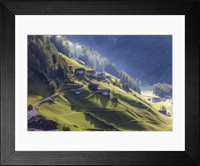 Framed Print : The village of Rein in Taufers at sunrise, Reintal, South Tyrol, Italy Framed Print : The village of Rein in Taufers at sunrise, Reintal, South Tyrol, Italy