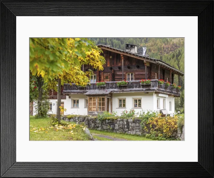 Framed Print : Old farmhouse in Kasern in the rear Ahrntal, South Tyrol, Italy