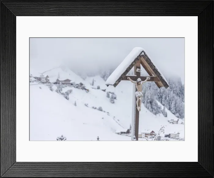 Framed Print : Snow-covered grave crosses in the cemetery in Rein in Tauferns, Reintal, South Tyrol, Italy Framed Print : Snow-covered grave crosses in the cemetery in Rein in Tauferns, Reintal, South Tyrol, Italy