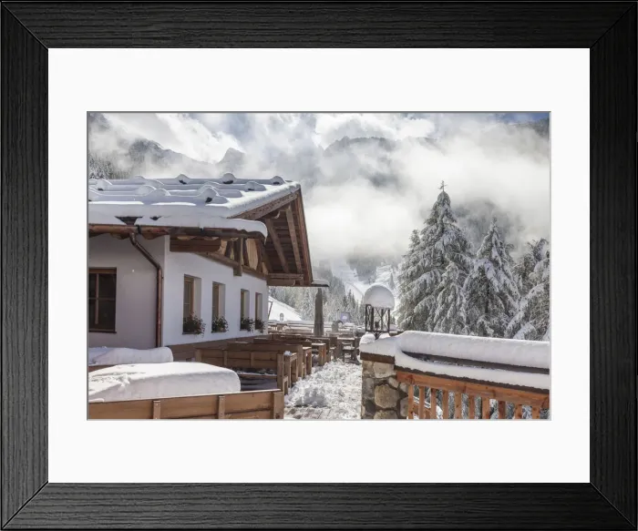 Framed Print : Bergkristall hut on the Klausberg in winter, Ahrntal, South Tyrol, Italy Framed Print : Bergkristall hut on the Klausberg in winter, Ahrntal, South Tyrol, Italy