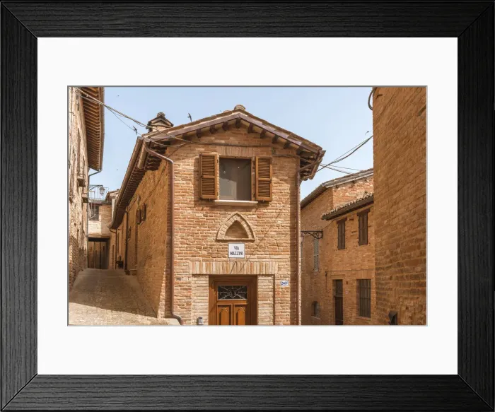 Framed Print : europe, Italy, the Marches. One typical house of Sarnano Framed Print : europe, Italy, the Marches. One typical house of Sarnano
