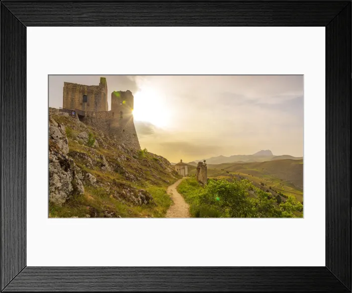 Framed Print : europe, Italy, the Abruzzi. Rocca Calascio at sunset with dramatic clouds building up Framed Print : europe, Italy, the Abruzzi. Rocca Calascio at sunset with dramatic clouds building up