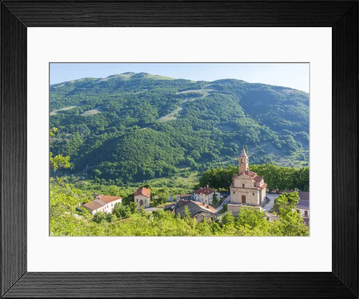 Framed Print : europe, Italy, the Abruzzi. the church of the little village Gioia Vecchio in Framed Print : europe, Italy, the Abruzzi. the church of the little village Gioia Vecchio in
