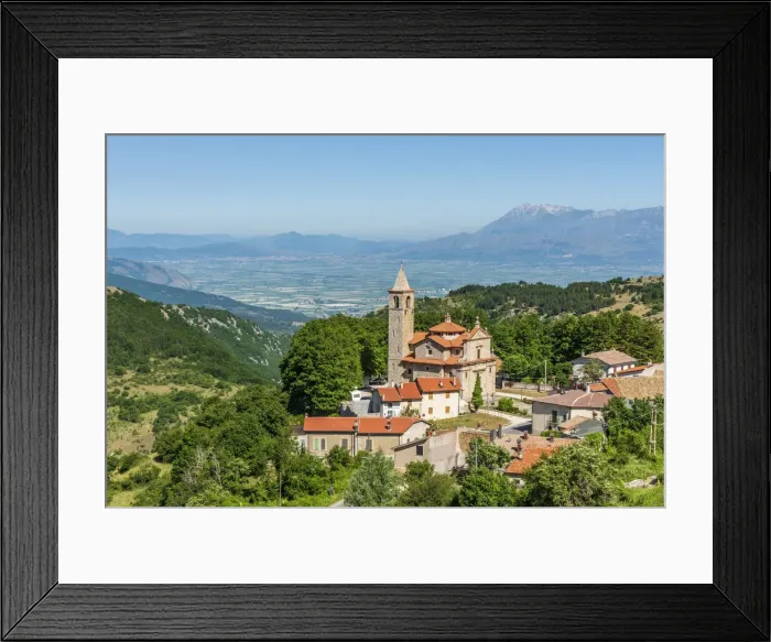 Framed Print : europe, Italy, the Abruzzi. the church of the little village Gioia Vecchio in Framed Print : europe, Italy, the Abruzzi. the church of the little village Gioia Vecchio in