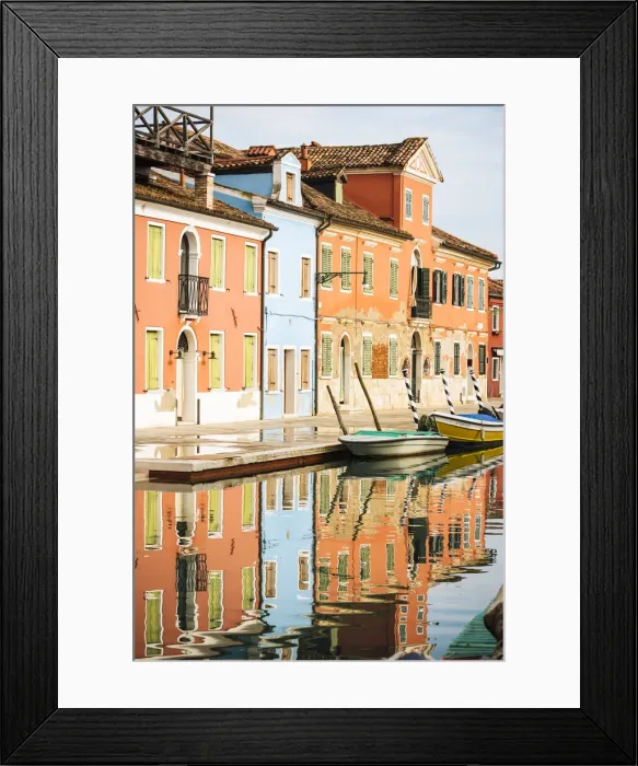 Framed Print : Canal, Burano, Veneto Province, Italy, Europe Framed Print : Canal, Burano, Veneto Province, Italy, Europe