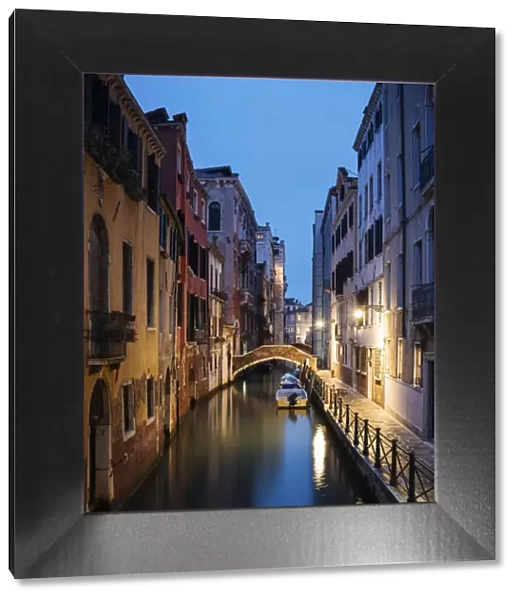 Canal at night, San Marco, Venice, Veneto Province, Italy, Europe