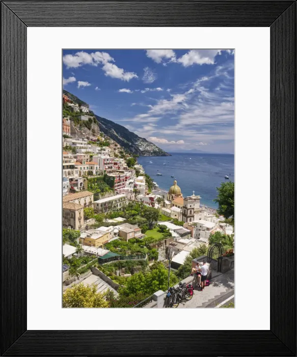 Framed Print : Italy, Campania, Salerno district, Amalfi Coast, Positano. Santa Maria Assunta church