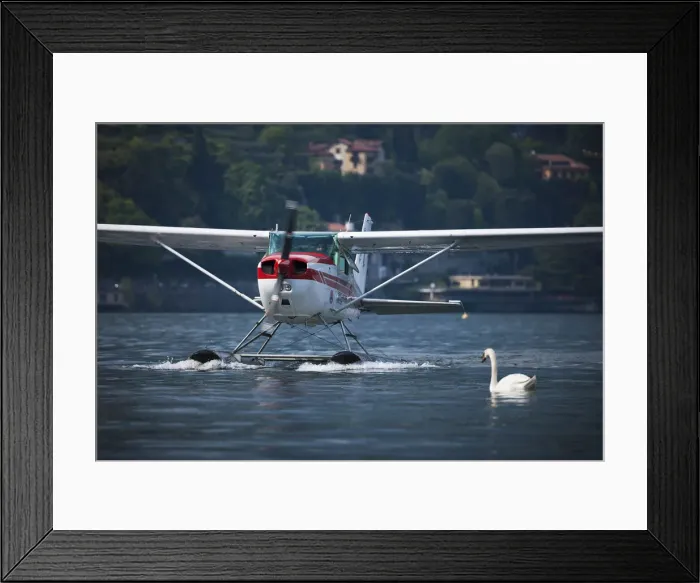 Framed Print : A seaplane in Como Lake. Italy Framed Print : A seaplane in Como Lake. Italy