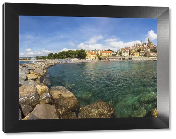 The town of Cervo and its beach. Liguria, Italy