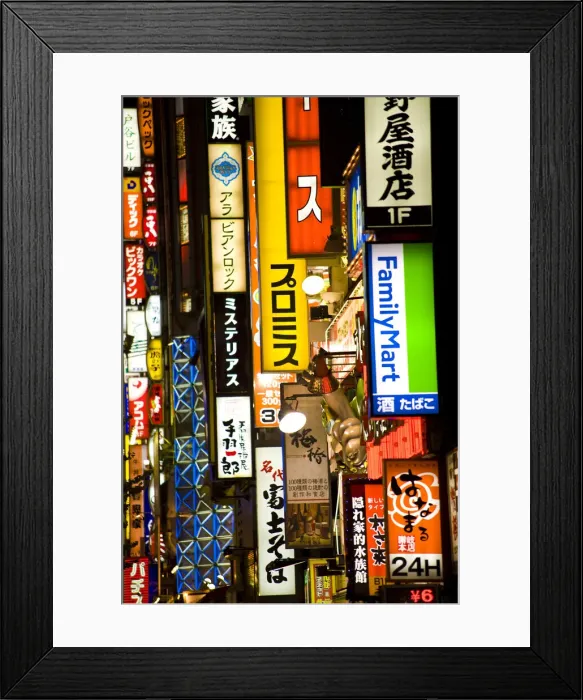 Framed Print : Neon Signs, Yasukuni-dori, Shinjuku, Tokyo, Japan Framed Print : Neon Signs, Yasukuni-dori, Shinjuku, Tokyo, Japan