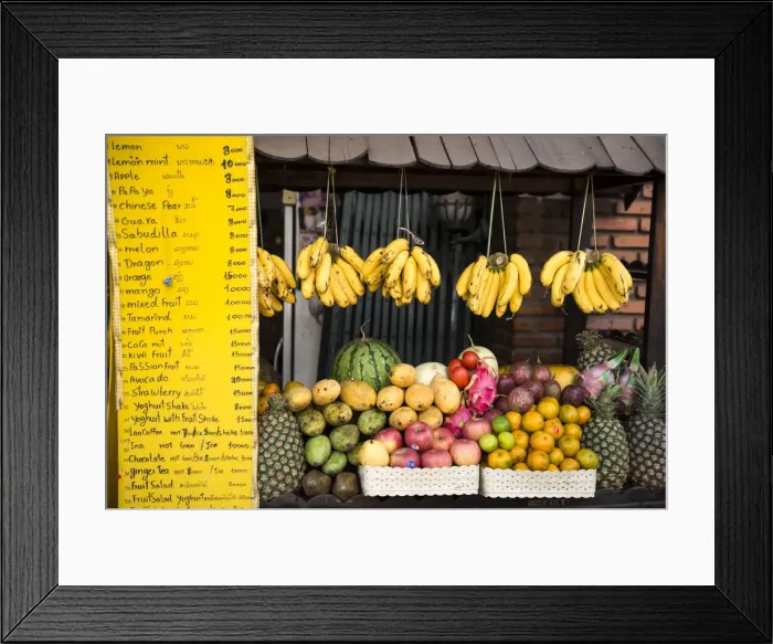 Framed Print : Fruit Stall, Vientiane, Laos, Indochina, Asia