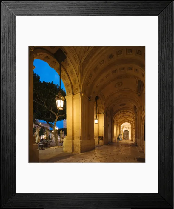 Framed Print : National Library of Malta at twilight, Valletta, Malta Framed Print : National Library of Malta at twilight, Valletta, Malta