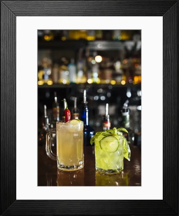 Framed Print : Cocktails on Bar, Valletta, Malta Framed Print : Cocktails on Bar, Valletta, Malta