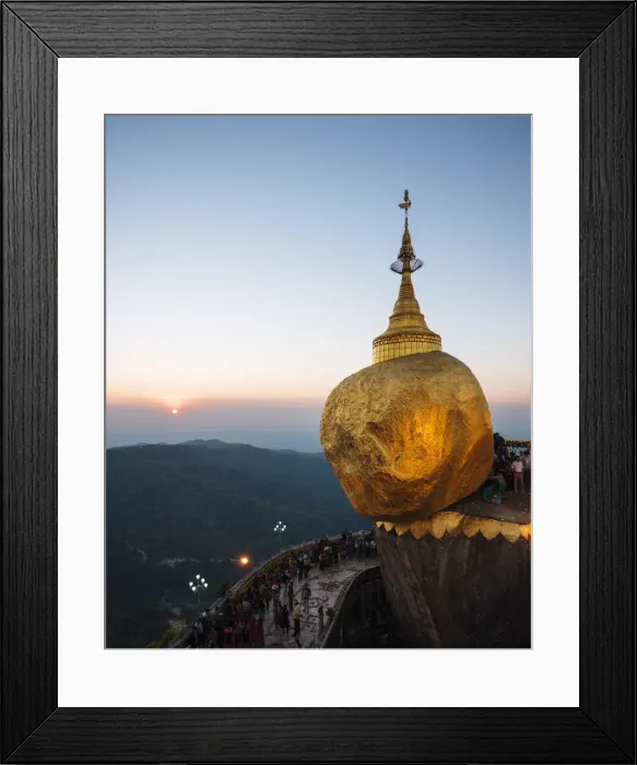 Framed Print : Mount Kyaiktiyo (Golden Rock) at sunset, Mon State, Myanmar, Asia Framed Print : Mount Kyaiktiyo (Golden Rock) at sunset, Mon State, Myanmar, Asia