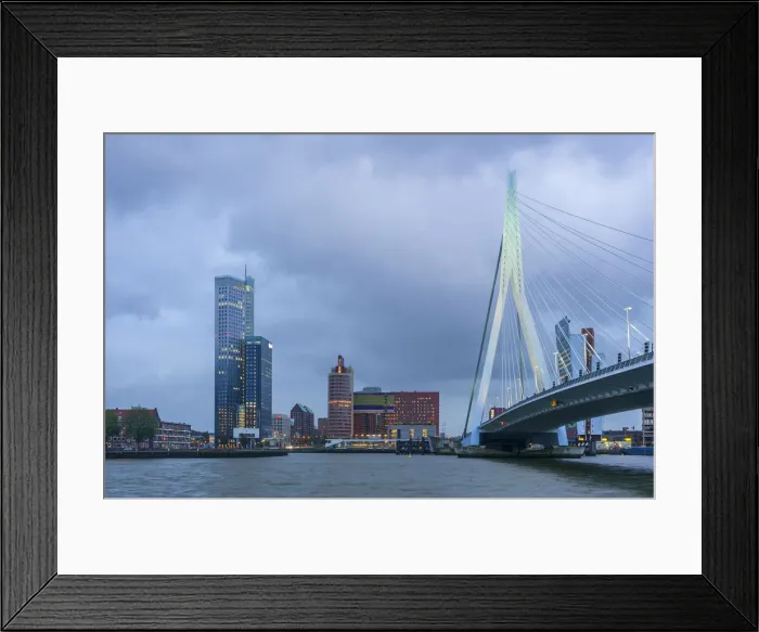 Framed Print : Erasmusbridge at Rotterdam, South Holland, The Netherlands Framed Print : Erasmusbridge at Rotterdam, South Holland, The Netherlands