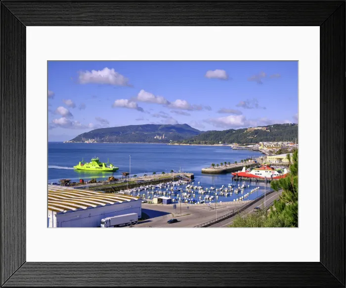 Framed Print : The city of Setubal spreading along the Sado river. Portugal Framed Print : The city of Setubal spreading along the Sado river. Portugal