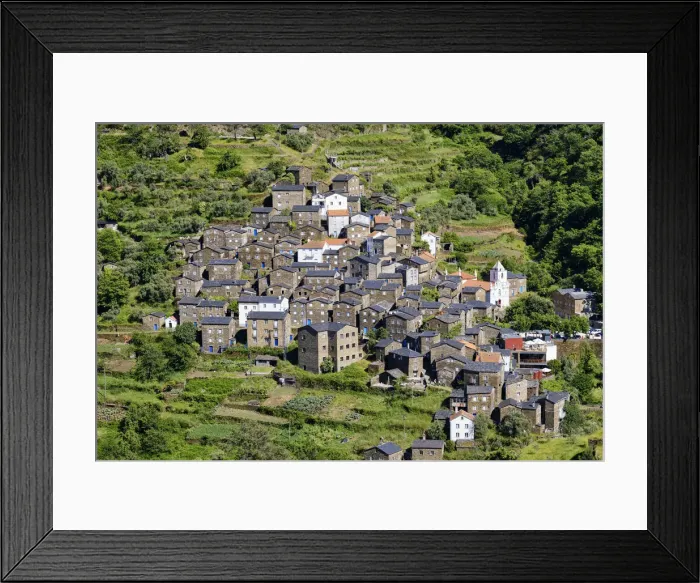 Framed Print : Piodao, a traditional village in the heart of Portugal. All the houses in the village are built with schist Framed Print : Piodao, a traditional village in the heart of Portugal. All the houses in the village are built with schist