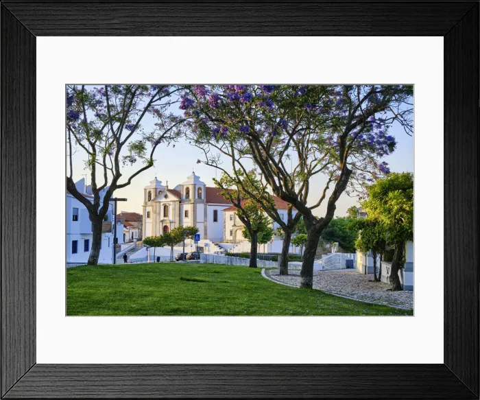 Framed Print : Palmela and Sao Pedro Motherchurch in Spring. Portugal