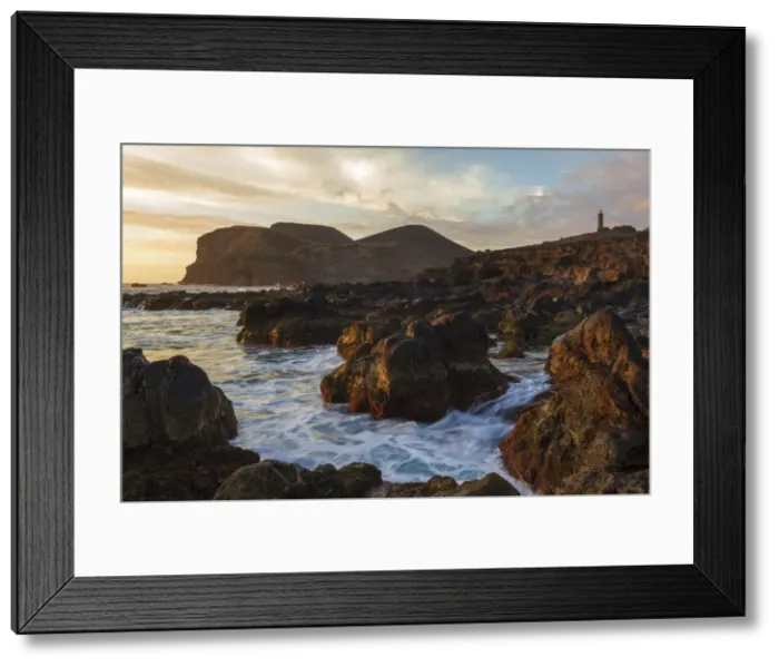 Framed Print : In the 1957 an undersea volcanic eruption created this new land at Capelinhos on the west Framed Print : In the 1957 an undersea volcanic eruption created this new land at Capelinhos on the west