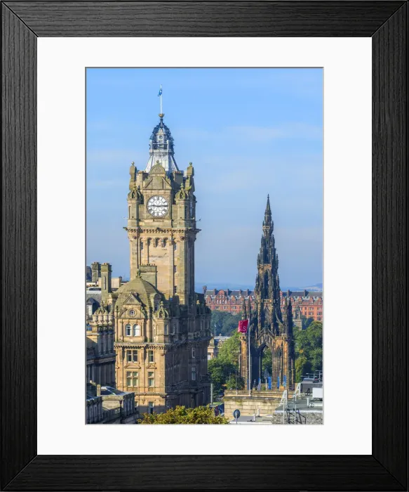 Framed Print : View from Calton Hill on Balmoral Hotel and Walter Scott Monument, Edinburgh, Scotland Framed Print : View from Calton Hill on Balmoral Hotel and Walter Scott Monument, Edinburgh, Scotland
