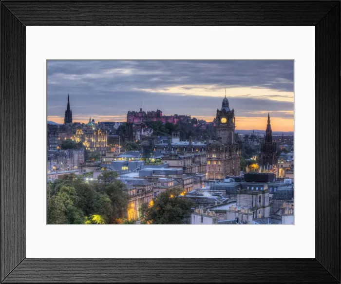 Framed Print : View from Calton Hill on Balmoral Hotel and Edinburgh Castle, Edinburgh, Scotland Framed Print : View from Calton Hill on Balmoral Hotel and Edinburgh Castle, Edinburgh, Scotland