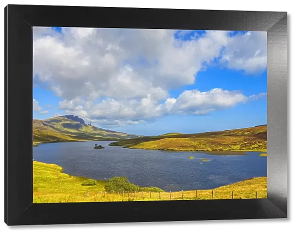 Loch Leathan with Old man of Storr, Isle of Skye, Inner Hebrides, Highlands, Scotland