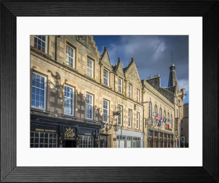 Framed Print : Restaurants on the shore in Leith, Edinburgh, City of Edinburgh, Scotland, Great Britain Framed Print : Restaurants on the shore in Leith, Edinburgh, City of Edinburgh, Scotland, Great Britain