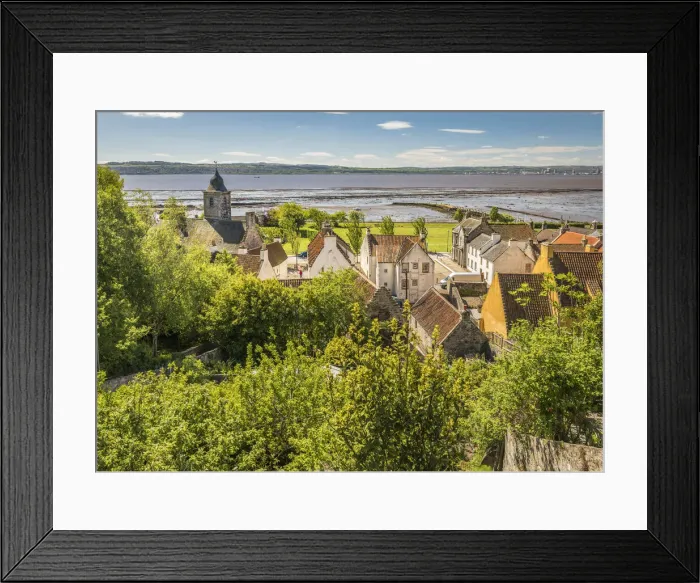 Framed Print : View across the gardens to the village of Culross, Fife, Scotland, Great Britain Framed Print : View across the gardens to the village of Culross, Fife, Scotland, Great Britain