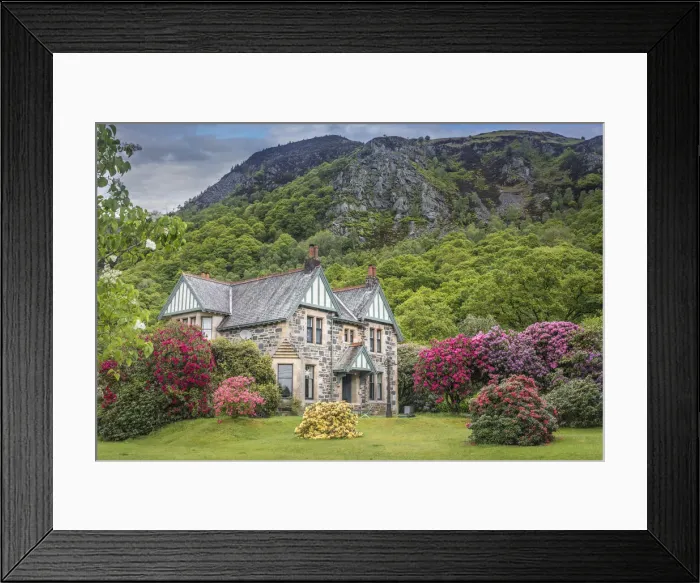 Framed Print : Country house with a beautiful garden in Aberfoyle, Stirling, Scotland, Great Britain Framed Print : Country house with a beautiful garden in Aberfoyle, Stirling, Scotland, Great Britain