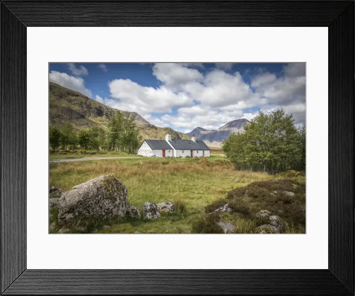 Framed Print : Blackrock Cottage at the entrance to Glencoe, Highlands, Scotland, Great Britain Framed Print : Blackrock Cottage at the entrance to Glencoe, Highlands, Scotland, Great Britain