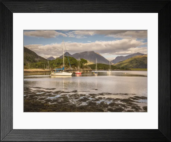 Framed Print : Boats in Bishops Bay, Loch Leven, Ballachulish, Highlands, Scotland, Great Britain Framed Print : Boats in Bishops Bay, Loch Leven, Ballachulish, Highlands, Scotland, Great Britain