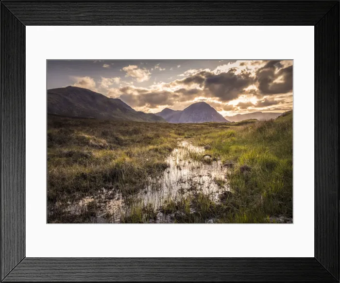 Framed Print : Rannoch Moor in the evening light with Stob Deag (1, 021 m), Highlands, Scotland Framed Print : Rannoch Moor in the evening light with Stob Deag (1, 021 m), Highlands, Scotland