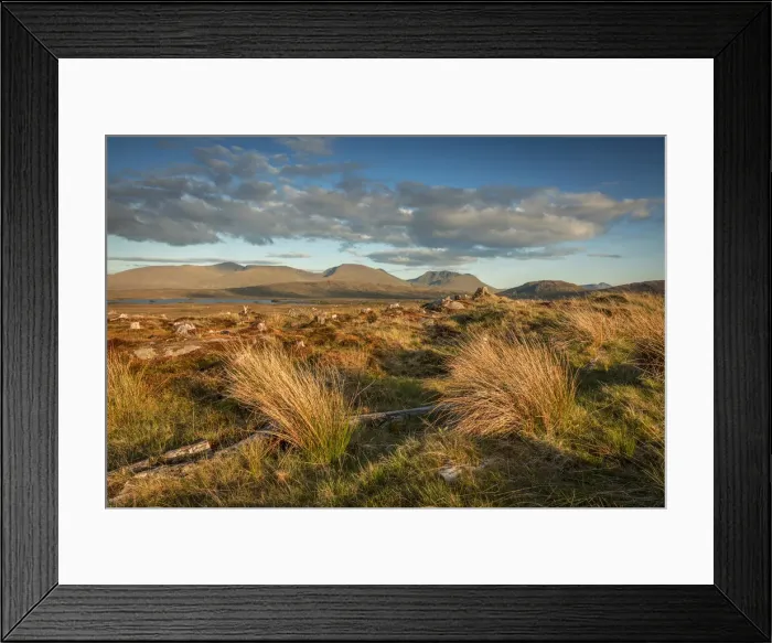 Framed Print : Rannoch Moor in the evening light, Highlands, Scotland, Great Britain Framed Print : Rannoch Moor in the evening light, Highlands, Scotland, Great Britain