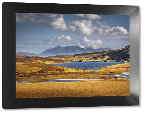 View across Loch Fada to the Cuillin Hills, Isle of Skye, Highlands, Scotland