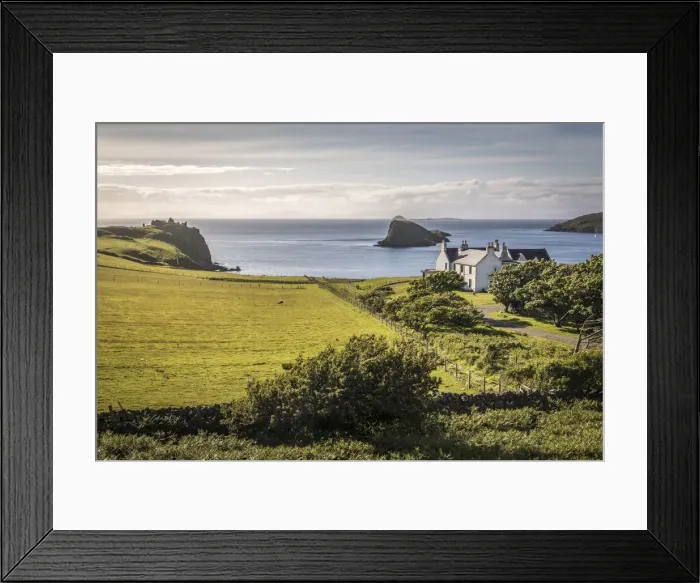 Framed Print : Lonely farm in the north of the Trotternish Peninsula, Isle of Skye, Highlands, Scotland Framed Print : Lonely farm in the north of the Trotternish Peninsula, Isle of Skye, Highlands, Scotland