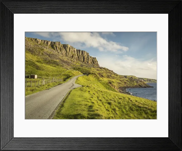 Framed Print : Country road on the north west coast of the Trotternish Peninsula, Isle of Skye