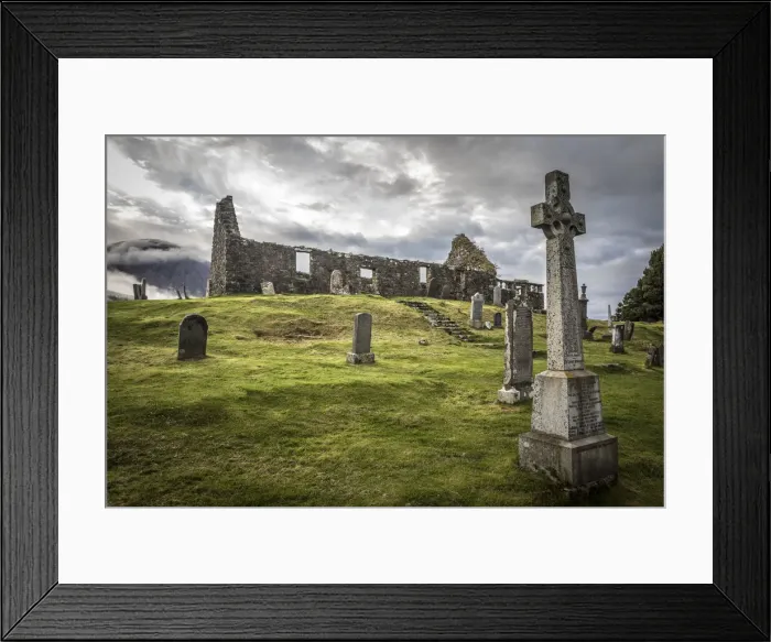 Framed Print : Ruin of the Church of Kilchrist, Broadford, Isle of Skye, Highlands, Scotland