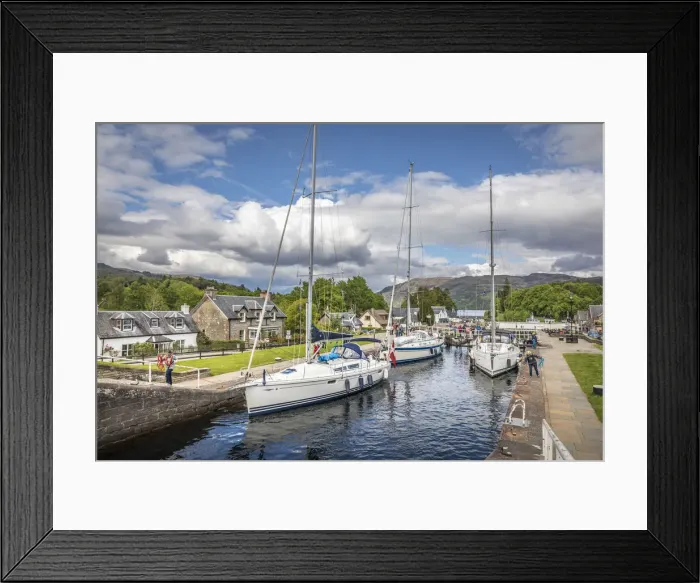 Framed Print : Lock stairs of the Caledonian Canal at Fort Augustus, Highlands, Scotland, Great Britain Framed Print : Lock stairs of the Caledonian Canal at Fort Augustus, Highlands, Scotland, Great Britain