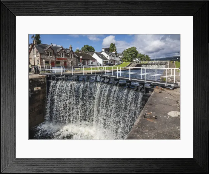 Framed Print : Lock stairs of the Caledonian Canal at Fort Augustus, Highlands, Scotland, Great Britain Framed Print : Lock stairs of the Caledonian Canal at Fort Augustus, Highlands, Scotland, Great Britain