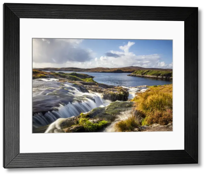 Framed Print : Waterfall on Isle of Harris, Outer Hebrides, Scotland
